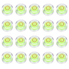 20pcs Circular Bubble Spirit Level 13x7mm Bubble Spirit Level, Green/Red