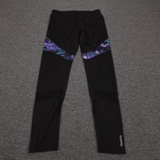 Leggings Reebok Mujer Medianos Negros Compresión Bloques de Color Correr Yoga Atléticos