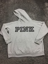 PINK Victoria's Secret Hoodie Womens Size Large Light Gray Heathered