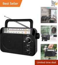 AM FM Radio Portable Battery Operated Large Dial Big Speaker Earphone Jack