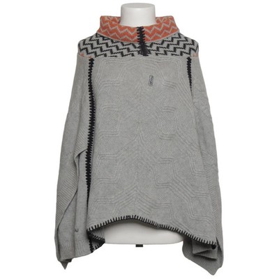 Oxbow, Poncho, Größe: S/M, Grau/Schwarz/Orange, Wolle, Sonstiges #pfd