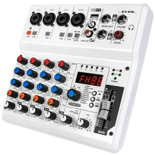 6-Channel Audio Mixer with 99 Sound Effects for PC,Portable Sound Mixing Con...