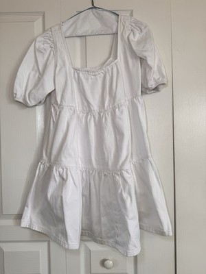 River Island White Milkmaid Mini Dress Puff Sleeve Cottagecore Women M |  eBay