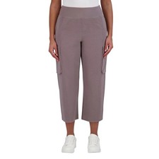 Sage Collective Womens Gray Cropped Cargo Pants With Stretch Waistband Size S