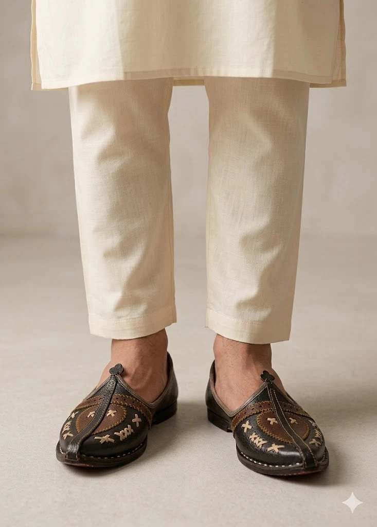 Men Casual Shoes Handmade Indian Oxfords Mojaries Espadrille Jutties Flat US 7/8