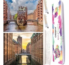 CHUNXIA Paint by Numbers Kit for Adults Beginner, 2 Pack Rolled Canvas Wall Art