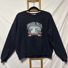 Niagara Falls Canada Embroidered Sweatshirt Blue Long Sleeve