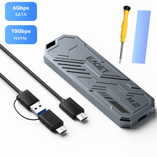 EAGET NVMe/SSD Enclosure USB3.2 Gen 2 for 2230/2242/2260/2280 M.2 Up to 4TB UASP
