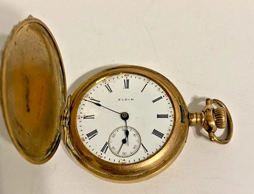 Antique 1912 Elgin 7j 0s hunting cased pocketwatch