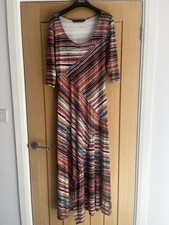 Peruvian Connection Maxi Dress Oristano Aztec Stripe Jersey Size M