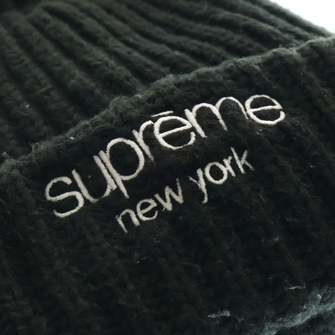【美品】supreme wide rib beanie black SUPREME 23AW Classic Logo Chunky Ribbed Beanie Knit Hat