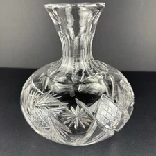 Vintage Large American Brilliant ABP Cut Crystal Decanter  7.25” Tall.