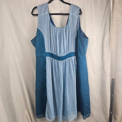 sachin and babi light blue dress Candlelight & Champagne Blue Bead Empire Waist Dress 32W Plus Size Formal  V-Neck