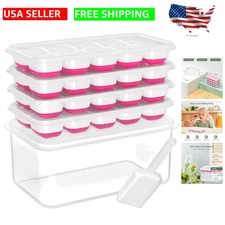 Durable Silicone Ice Maker Tray Set with Lid Lifters & Storage Bin - 4 Pieces