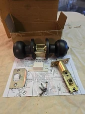 Privacy Door Knobs for Bed and Bath-Ball, Matte Black Interior Keyless 6 PK NEW