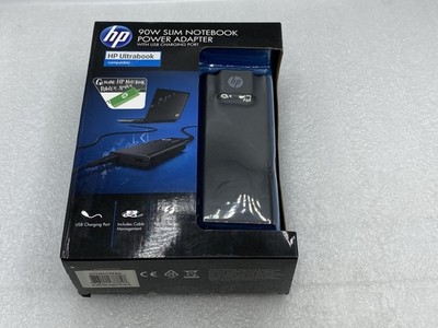 New in Box HP 90W Slim Notebook Power Adapter with USB Charging Port