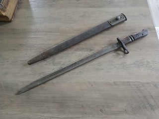 Original WWI World War 1 Remington US M1917 Bayonet w/ Scabbard Military