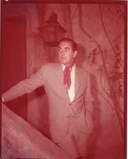 Tyrone Power Sun Also Rises Photo Shoot on movie set Original 4x5 Transparency 