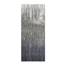 2'6"x6'4" Gainsboro Gray Modern Ombre Design Hand Knotted Wool Runner Rug R75307