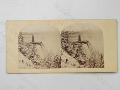 Niagarafälle Winterszene Terrapin Turm Schnee Eis um 1870 Stereoview Foto