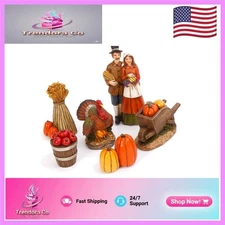 Miniature 6-Piece Pilgrim Harvest Collection - Nostalgic Home Decor for Fall