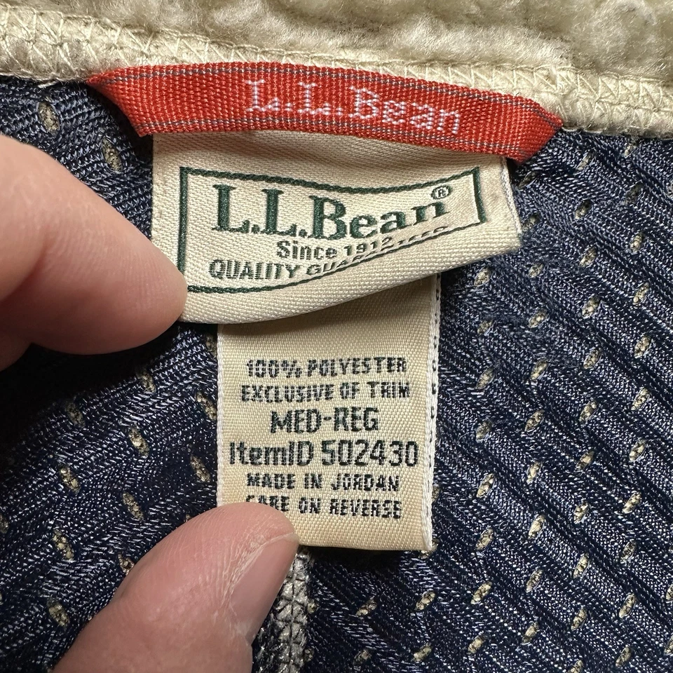 Chaleco polar LL Bean Mountain Pile Sherpa para mujer mediano, reg marfil crema 502430 Foto 4 de 4