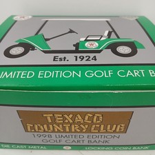 Texaco Country Club 1998 Limited Edition Golf Cart Diecast Metal Coin Bank NIB