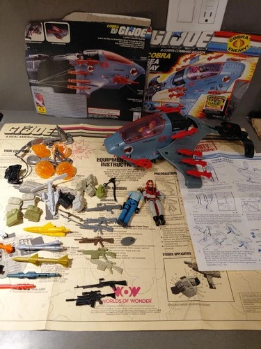 Vtg. GI Joe  Lot Of Accessories, Figures,  And Cobra Sea Ray