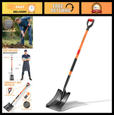 Heavy Duty Sifting Shovel - 45" Metal Sand Sifter for Beach, Farm  Coop Cleanin