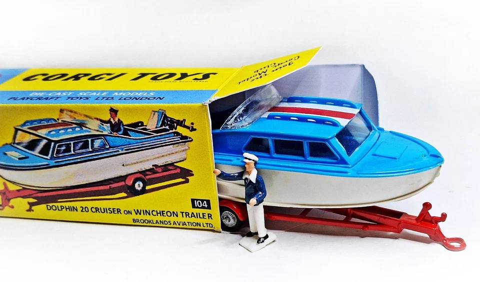 Corgi Toys Nr.  104  Dolphin 20 Cruiser -  inklusive Repro Box und Figur - Bild 3 von 4
