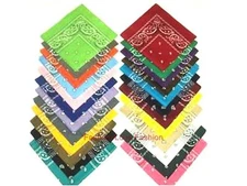 1 PAISLEY PRINTED BANDANA DIY Fabric Homemade Face Mask HAT BIKER SCARF WRAP