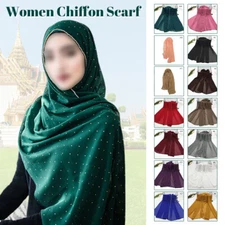 Women Chiffon Long Scarf Muslim Turban Hijab Head Wrap Shawl Scarves Headscarf