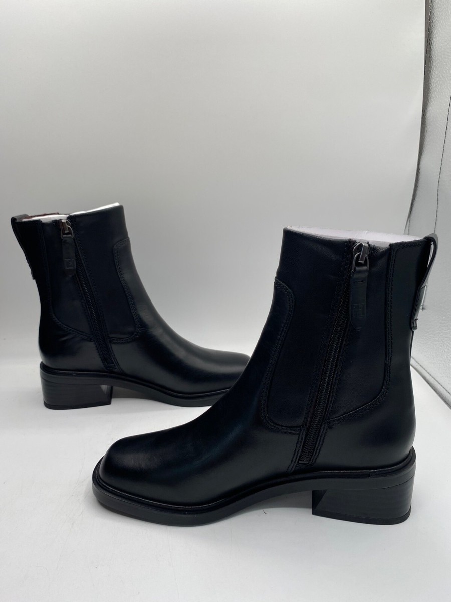 Franco Sarto Women's Black Leather Zippered Pull Tab Gracelyn