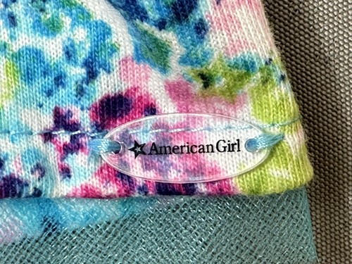 Vestido American Girl Doll Truly Me Flower Meet sin mangas verde azulado rosa púrpura - Imagen 7 de 7