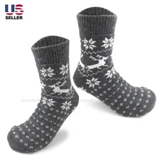 Mens Winter Thermal Thick Knit Soft Cushioned Slipper Socks Knitted House 9-13