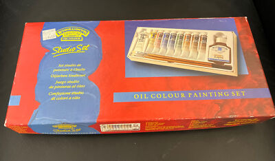Winsor & Newton Winton Oil Colour Studio Paint Set with #10 Brush Kit NEW SEALED