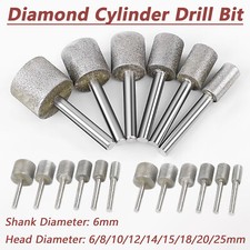 6mm-25mm Diamond Burr Grinding Head Bit 6mm Shank For Dremel Rotary Cylinder