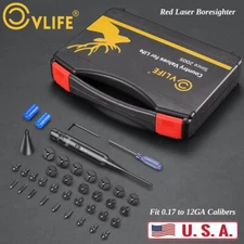 Professional Bore Sight Kit : 0.17-12GA Calibers Upgraded Red Laser Boresighter