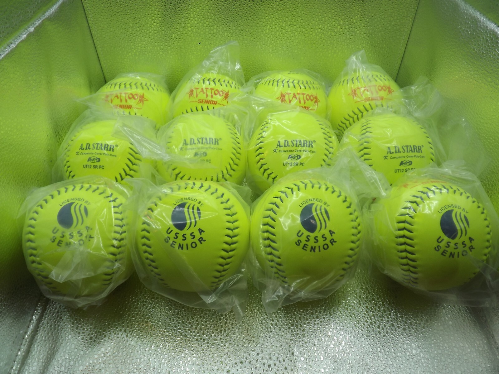 TATTOO men's USSSA senior softballs 44/375 A.D. STARR blue lace NEW eBay