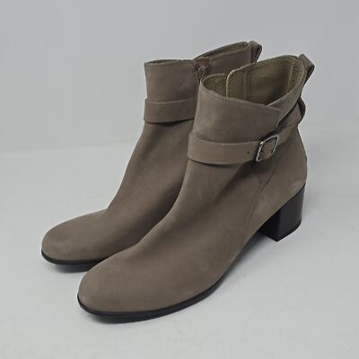 Ecco Dress Classic 35 Buckle Ankle Boots Nubuck Leather Taupe Color Size 10  | eBay
