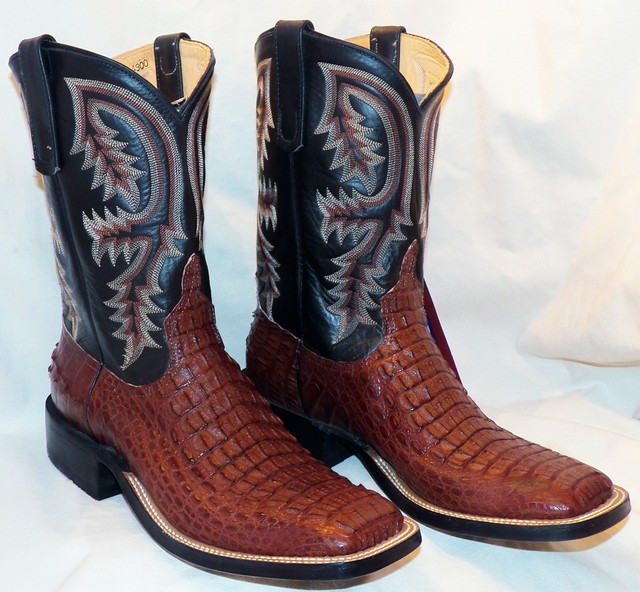 Anderson Bean Sportrust Caiman Crocodile Alligator Square Toe Cowboy