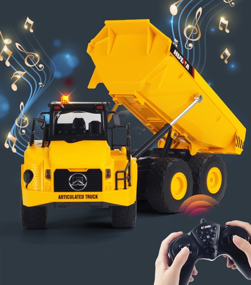 Huina RC Truck 1573 Metal Dump Truck With Lights And Sounds FREE 2 Batteries