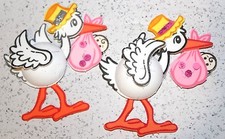 BABY SHOWER GIRL PARTY SUPPLY OR DECORATION GLITTER FOAM STORK 10 PACK HAND MADE