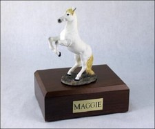 Horse White Figurine Funeral Cremation Urn Available in 3 Diff Colors  4 Sizes