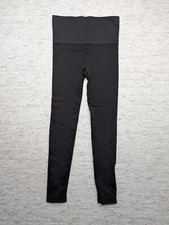 Spanx Black High Rise Seamless Leggings Women's Size Medium Zip Leg
