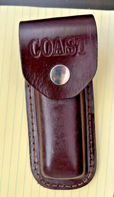 5 3/4" Coast Brown Leather Belt Pocket Knife Sheath - only