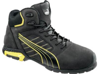 PUMA 632240263000042 Sicherheitsstiefel Amsterdam Mid Größe 42 W. 11 schwarz/gel