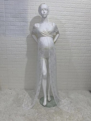 Pregnant Women Dress Float Tail Maternity Lace Gown For Photography Photo Shoot - Picture 23 of 34