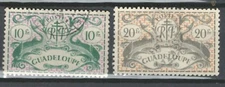 GUADELOUPE FRENCH COLONIES COMMEMORATIVE 10F  & 20F  USED STAMPS LOT(GUA 669)