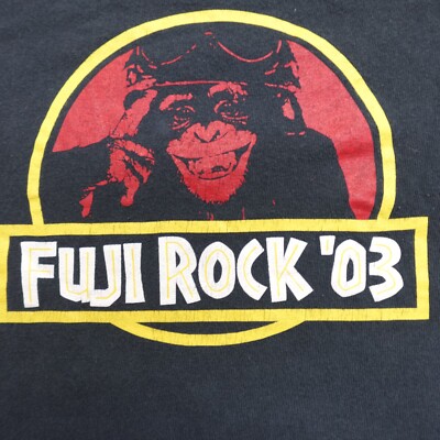 Vintage Fuji Rock Shirt Mediu Black Double Sided 2003 Bjork Iggy Pop Underworld